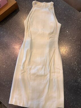 rag & bone Cream Textured Sleeveless Midi Dress